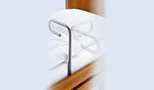 Aufstehhilfe zur Anbringung am Zubehörhalter